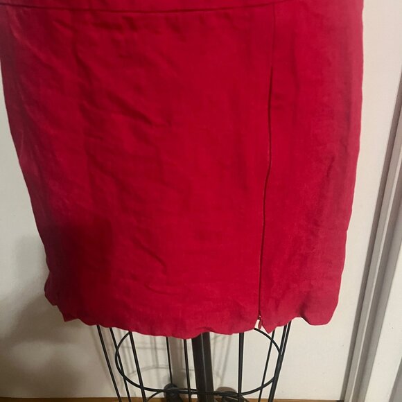 PAUW Red Linen Mini Skirt Size 1 (Small) - Picture 2 of 6
